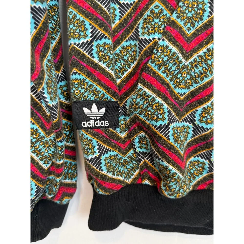 Adidas Originals Crewneck Sweatshirt Patterned Fabric Teal Aztec Trefoil